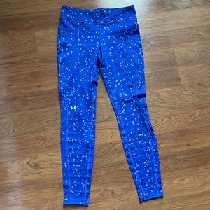 Royal Blue Under Armour Leggings with Silver Splatter Detailing